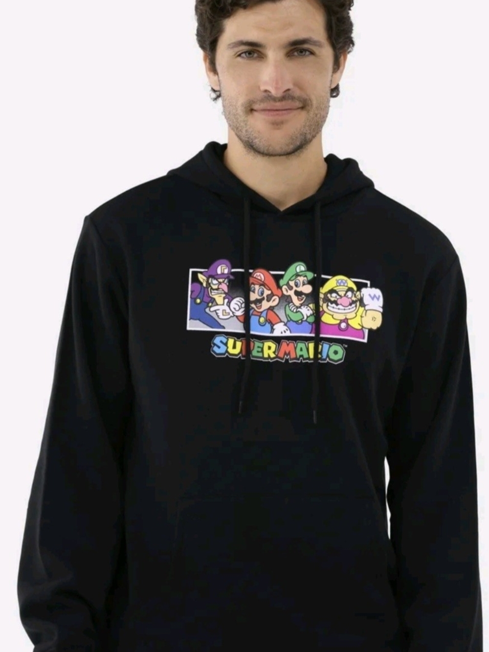 Nintendo Black Super Mario Characters Pullover Hoodie